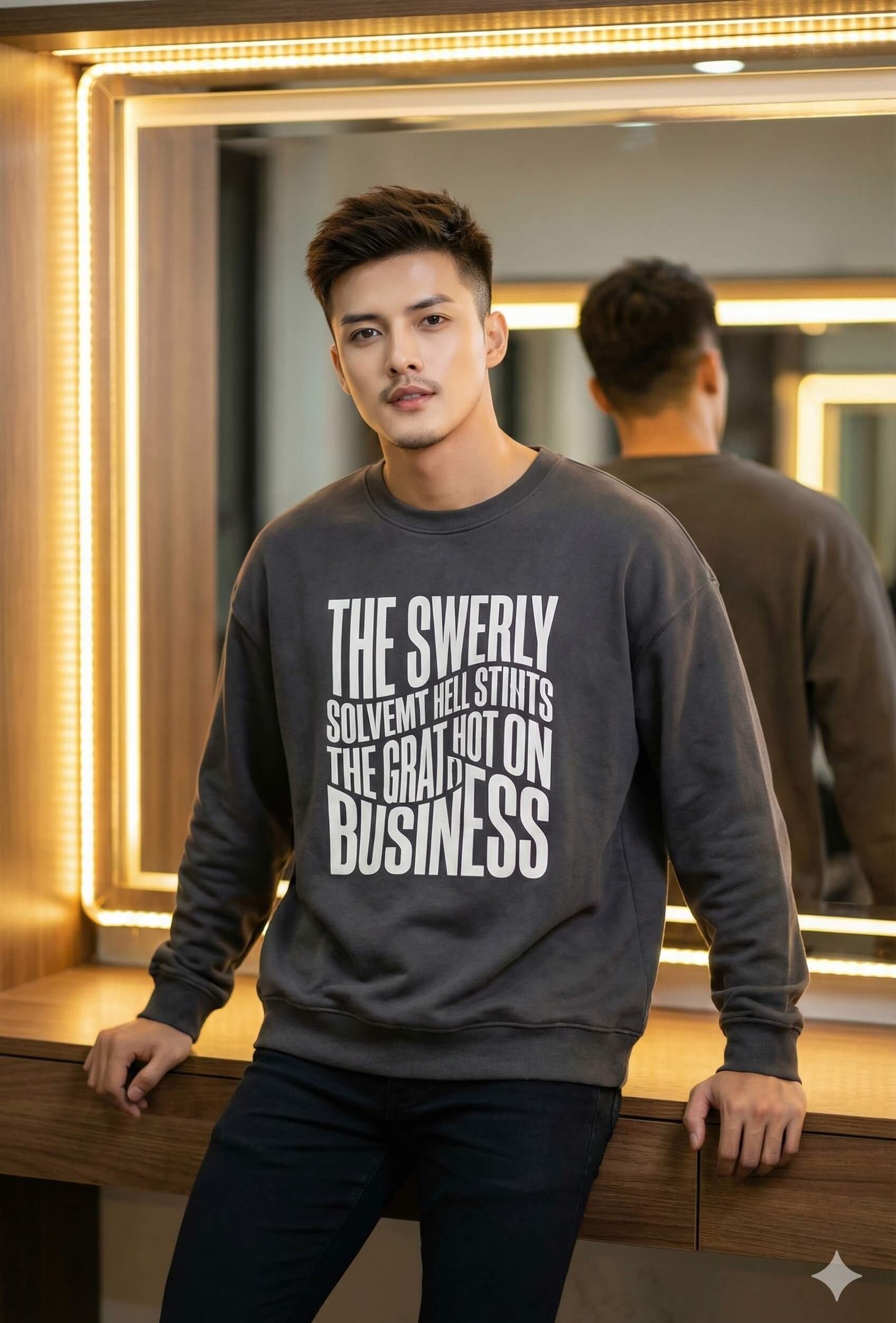 Modern mirror with warm studio